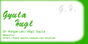 gyula hugl business card